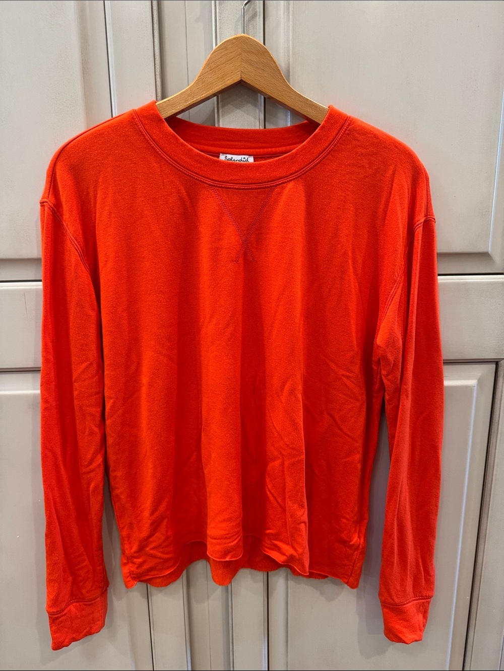 Splendid Bright Orange Long-Sleeve Crewneck Tee